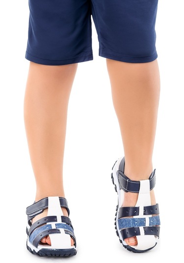 Kiko Kids Erkek Çocuk Sandalet Arz 2356 Lacivert - Mavi