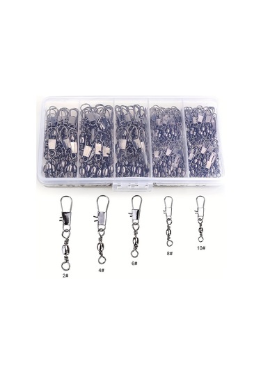 200 Adet Balıkçılık Bilyalı Rulman Fırdöndüler, Namlu Geçmeli Konnektörlü