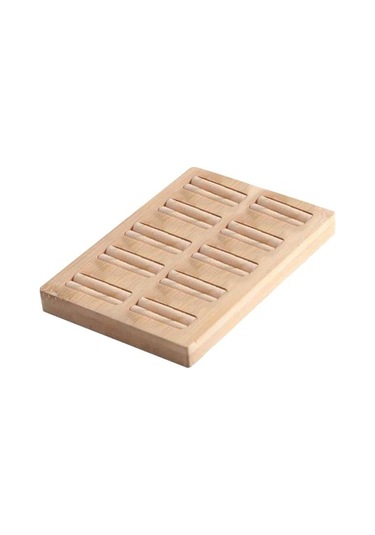 Trendooze Yüzükler Yuva Tutucu Tepsisi Stylea-10 Sergileme Mücevher Küpe E Düzenleyici Bej Ahşap 10 Gn