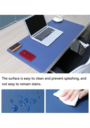 Ebitda Çok İşlevli İş Pu Deri Mouse Pad Klavye Pedi Masa Mat, 80x40cm Siyah, Ofis Ve Ev Kullanımı İçin Uygun Siyah