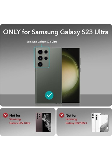 Samsung Uyumlu S23 Ultra Kamera Lens Koruyucu Şeffaf Şeffaf