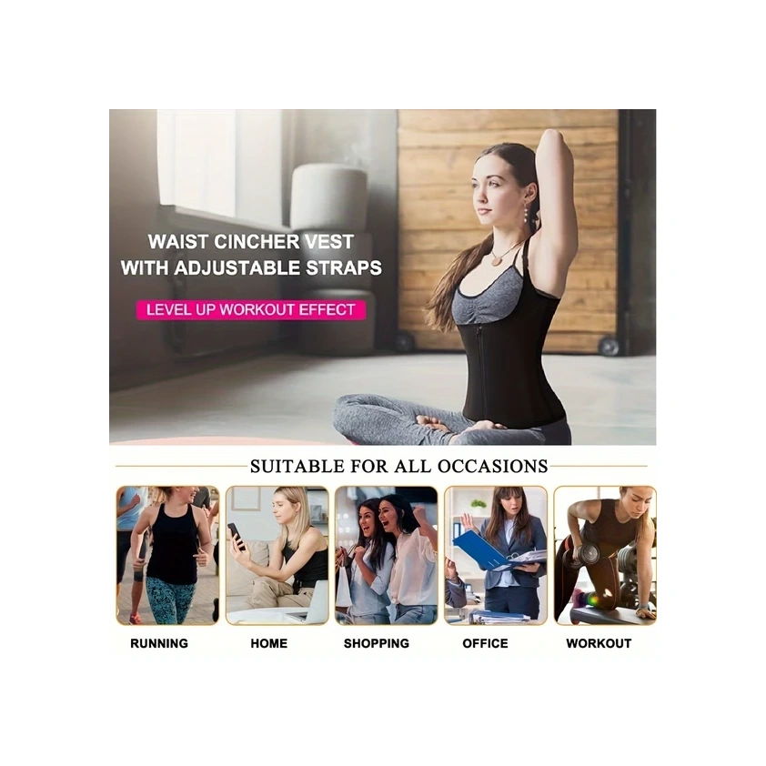 Gateesat Kadın 2si1 Vücut Şekillendirici Korse Ve Fermuarlı Atlet L Sku