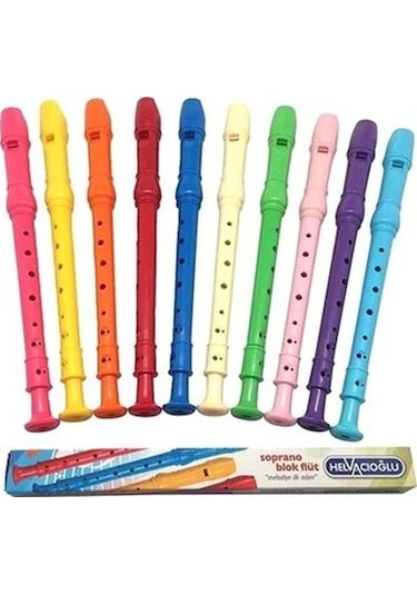 10 Adet Karma Renk Helvacıoğlu Blok Flüt-10 Adet