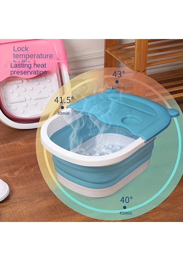 Xuweiwei Model Bear Beige Katlanır Masajlı Ayak Küveti - Elektriksiz Portlu Spa Ayağa Bakım