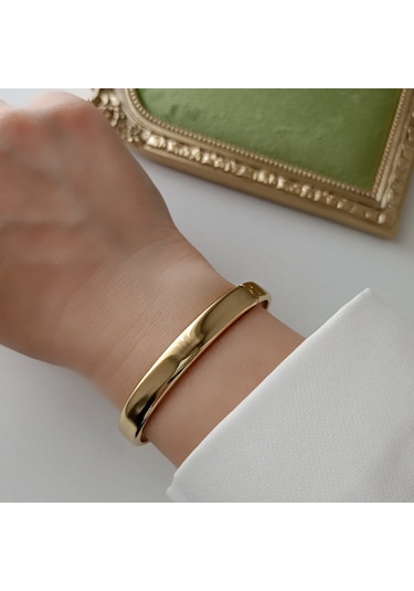 Lente Aksesuar Xuping Gold Ajda Model Kelepçe Bilezik 8mm Altın - Gold