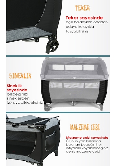 Baby Home 560 Golite Bebek Oyun Parkı Park Yatak 70 x 110 CM