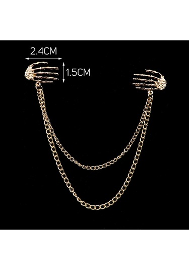 Yeni Retro Erkek Kostümü Pantolon Zincir Yafak Iğne Ejderha Geyik Taç Kafatası El Broşu 17 17 Çok Renkli