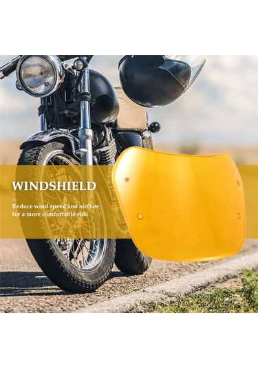 Nayomiglow 1 Takım Motosiklet Ön Camı 5-7 İnç Far Rüzgar Deflektörü Ön Camı Evrensel Honda Yamaha Kawasaki Suzuki İçin