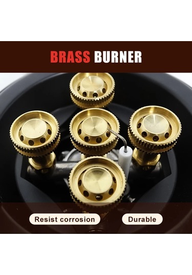 Zilinn Brs-201a Taşınabilir Kamp Gaz Sobası 16000w Yüksek Basınçlı Propan Bütan Gaz Brülörü Piezo Ateşlemeli Açık Acil Durum Sobası Siyah