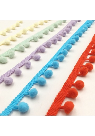 20 Yards Ponpon Dantel Kurdele Kürk Topu Trim Craft Dıy Perde Ev Dekoratif Giysi Dikiş Aksesuarları Yeşil