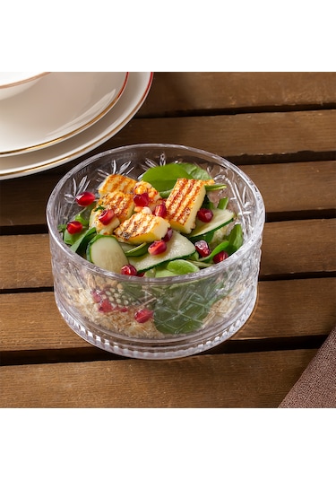Porsima 4 Lü Kristal Cam Çerezlik Sunumluk Tek Kişilik Salata Kasesi 400 Ml