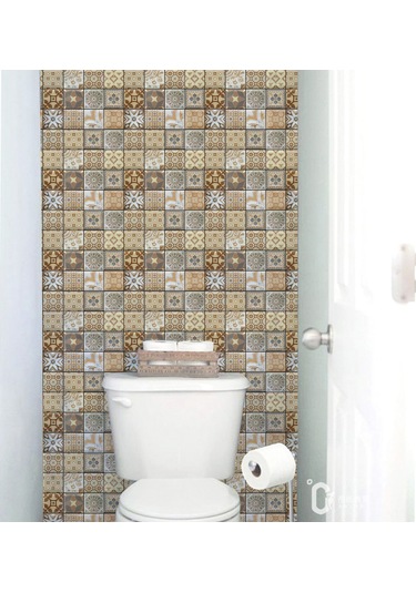 Qingmipy Kalıcı Pvc Otomatik Yapışkan Masaüstü Mobilya Yenileme Sticker - Siyah Tuğla Desenli 3d Duvar Kağıdı 10 Adet Paket Diğer