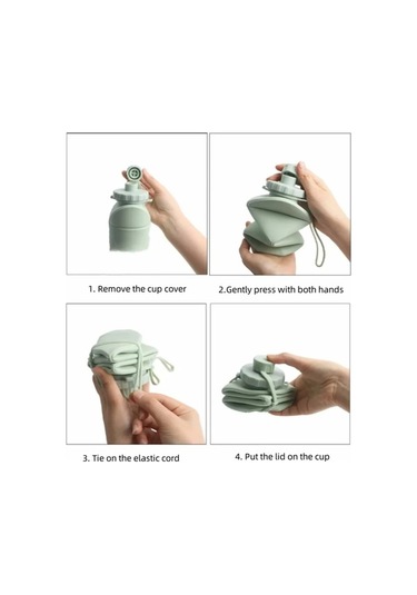 Maoyaya 600ml Silikon Katlanır Şişe - Yetişkinler İçin Taşınabilir Kullanışlı Su Matarası