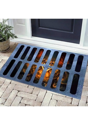 Folinda 3d Halloween İllüzyon Palyaço Paspas - Su Emici, Hızlı Kuruyan, Çift Taraflı Kaymazsız - 40x60 Cm Diğer