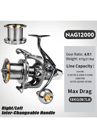 Motion003 Proberos Nag12000 Serisi Ambidextrous Aluminyum Dönen Olta Makarası Deniz Balıkçılık İçin Ideal