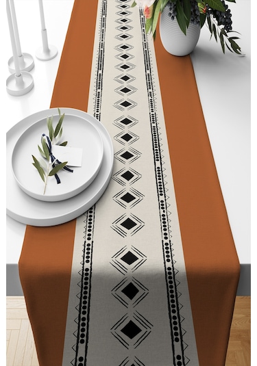 Belle Benoit Baskılı Runner & Koltuk Kırlent Kılıfı Set Desen36