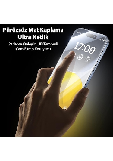 Baseus Crystalline Apple iPhone 15 Pro Max Uyumlu Anti Blue Ekran Koruyucu