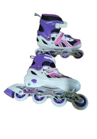 Cansport Mor Işıklı Ayarlanabilir Alıştırma Pateni Koruma Seti Mor