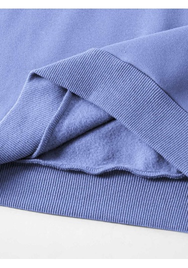 Kod Adr-shen Ezwear Letter Graphic Thermal Lined Sweatshirt-trzksw135 Mavi