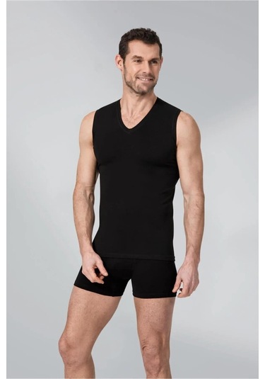 Namaldi Erkek Premier V Yaka Kolsuz Body Likralı Fanila Atlet 188 - 6 Adet 001