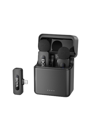 Boya By-v3 İki Kişilik Iphone 11/12/13/14 Lightning Uyumlu Kablosuz Yaka Mikrofonu