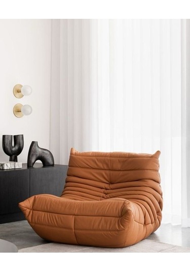 Edsy Puffer Relax Kiremit Renk Berjer Gri