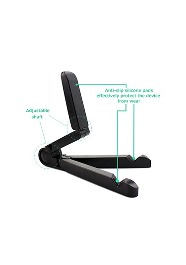 Yunboo Kollektif Telefon Ve Tablet Ayaklığı - Çok Renkli Seçenekli, Katlanabilir Ve Taşınabilir Abs Malzeme Siyah