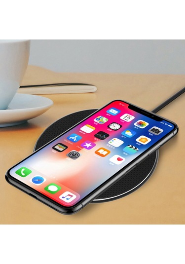Xiyyadms S110 Siyah Kablosuz Şarj Aleti, 10w Hızlı Şarj, Qi Protokolü, İphone Ve Samsung Uyumlu, Ultra İnce Tasarım