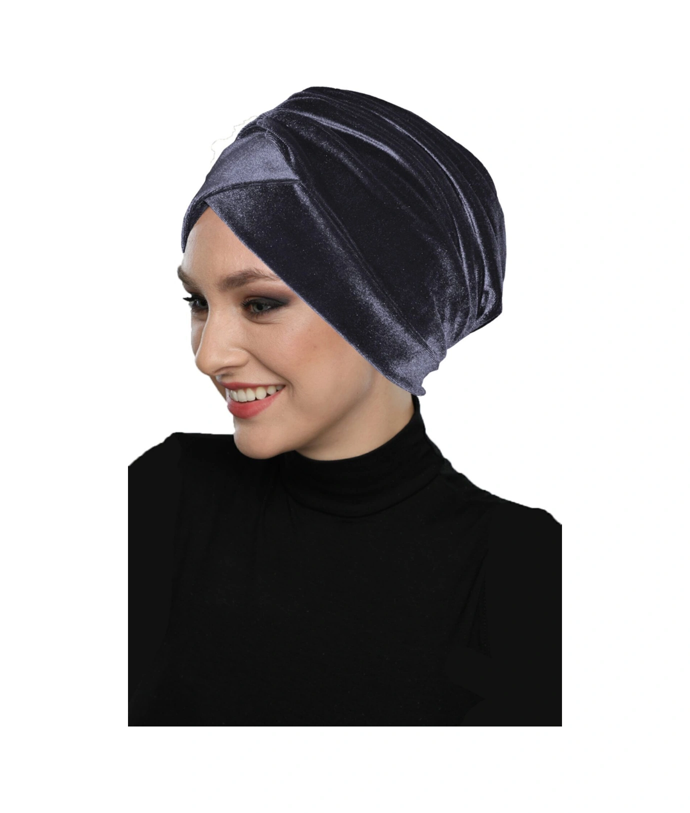 Kadife Kardelen Astarlı Füme Hazır Türban Tesettür Bone Füme