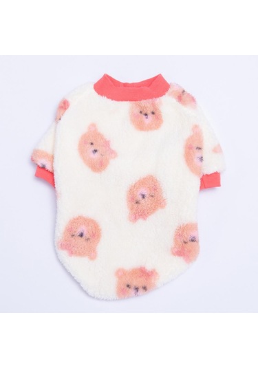 Fluffy Face Ayı Desenli Sweat Kedi Köpek Sweati Kedi Köpek Kıyafeti Köpek Peluşu Sıcak Tutan Sweat