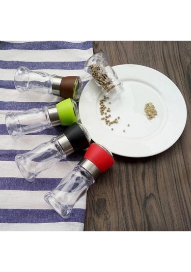 Besthome1 Taşınabilir El Karabiber Değirmeni Baharat Tuzluğunu El Büküm Aracı Kahverengi