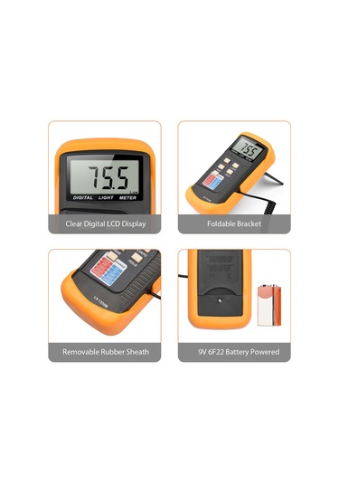 Jeehugo El Tipi Dijital Lüks Ölçer Lx1330b - Manuel Aralık Seçimi, Pik Ölçüm, Lcd Ekranlı Ve 9v Pil Dahil Işık Yoğunluğu Ölçüm Aleti