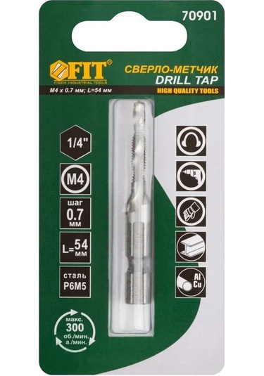 Fıt Fınch Industrıal Tools Fıt Mandren Matkap Ucu Çelik, Metal, Dökme Demir İçin, M4 X 0,7x16/54 Mm 296169353