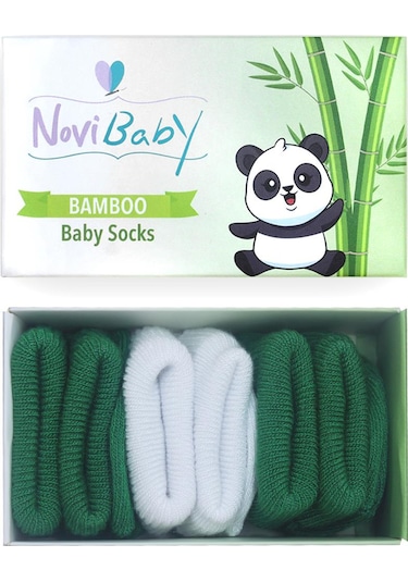 Novibaby 3'lü Bambu Yenidoğan Bebek Çorabı I Nature I 0-6 ay "Karışık Renkli"