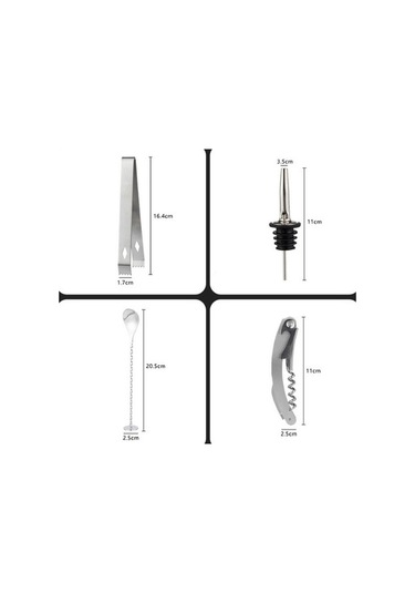 Maoyaya Lichen Paslanmaz Çelik Barmen Seti, Kokteyl Hazırlık Bezi, Profesyonel