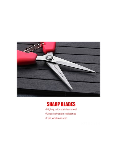 Springsun Paslanmaz Çelik Bahçe Budama Makası, Meyve Toplama Ve Bitki Budama İçin Ergonomik Tasarım