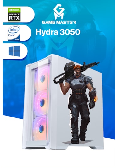 Game Master Hydra 3050-16 i3-12100F 16 GB 512 GB M.2 SSD Free Dos Masaüstü Oyuncu Bilgisayarı