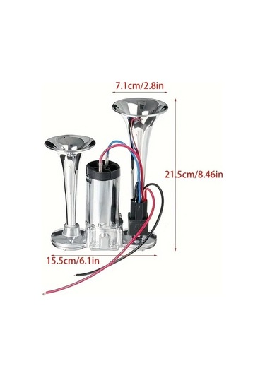 Pazly İlk Nesil Gümüş Düdük Air Horn Kamyon Gemi Araba Tren Kornası Yüksek Sesli Süper Uygun