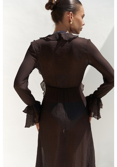 Freya Kahve Uzun Elbise Kahve