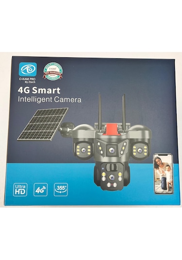 O-kam 7070 9mp Lens 3 Kamera Ultrahd 4g Solar Akıllı Güvenlik Kamerası