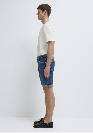 Mavi - Brian Premium Blue Puslu Koyu Mavi Jean Şort 04184a3304