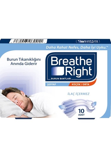 Breathe Right Şeffaf Burun Bandı 10'lu x 6 Paket