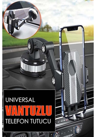 Araç Telefon Tutucu Universal 360 Derece Vantuzlu Çok Fonksiyonlu