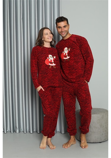 Akbeniz Welsoft Kadın Polar Sevgili Kombini Pijama Takımı 50125 Tek Takım Fiyatıdır - Xl Kırmızı