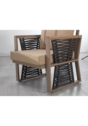 Ferro 3+1+1 Bej Metal Bahçe Takımı , Oturma Grubu Bej