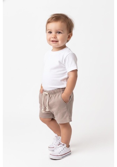 MiaBaby Bebek Müslin Şort Bej