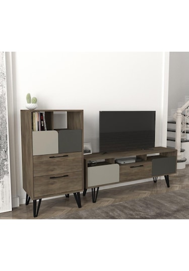 Dekorister Borges Şifonyer Cura-Nehirkumu-Antrasit