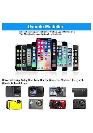 Comse Aksiyon Kameralar Ve Telefonlar Ile Uyumlu Kafa Göğüs Bandı