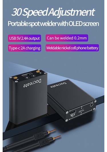 Vkemall Punta Kaynak Makinesi Dh30 Oled Ekranlı El Tipi Nokta Kaynak Makinesi 18650 Dokunmatik Kaynak Siyah