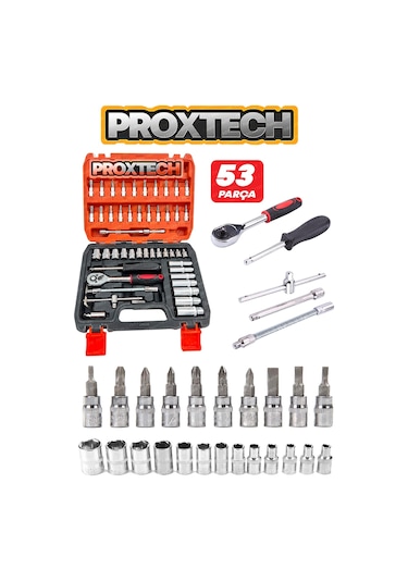 Combo Lokma Anahtar tamir Takımı 53 Adet 1/4 Cırcır Tork Anahtarı